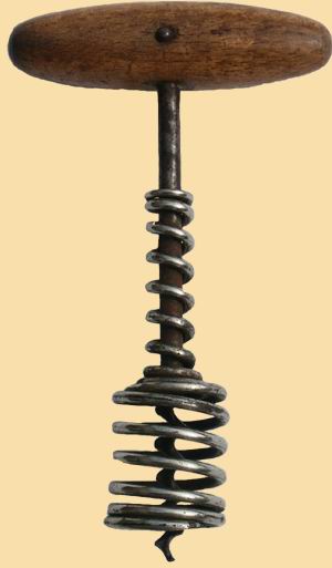 Corkscrew with bell made of a helical spring Der Seager